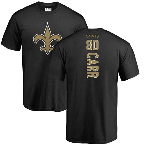 Men New Orleans Saints Black Austin Carr Backer NFL Football #80 T Shirt